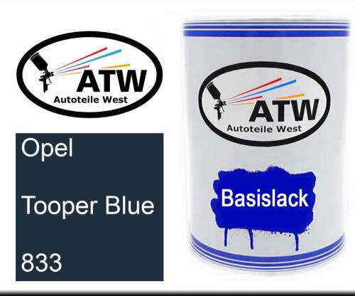 Opel, Tooper Blue, 833: 500ml Lackdose, von ATW Autoteile West.